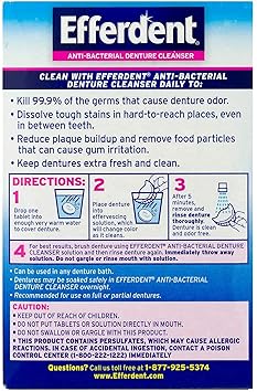 Amazon Com Efferdent Original Anti Bacterial Denture Cleanser Products 126 Tablets Pack Of 1 Denture Cleaner Beauty