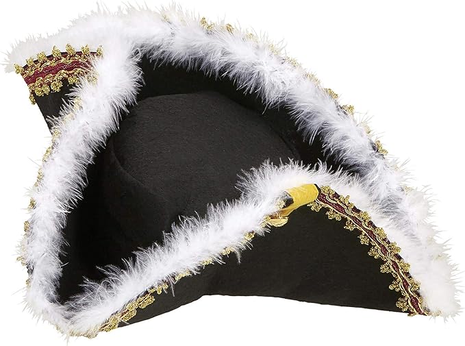 DECORATED TRICORN HAT WITH MARABOU AND VELCRO CLOSURE Accessory for