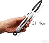 ZHIYE 7 Inch Kitchen Tongs 4 Pcs Silicone Non Slip Locking Clip Food Cooking view 3