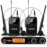 Kaschun Wireless Microphone System, Professional Cordless Dynamic Wireless Mic Set, Lapel Microphone Wireless,200ft Range, Suitable for DJ, Church, Karaoke, Home and KTV