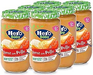 Hero Baby - Tarrito de Arroz con Pollo para bebés a partir de 6 meses Pack de 6 x 235 g