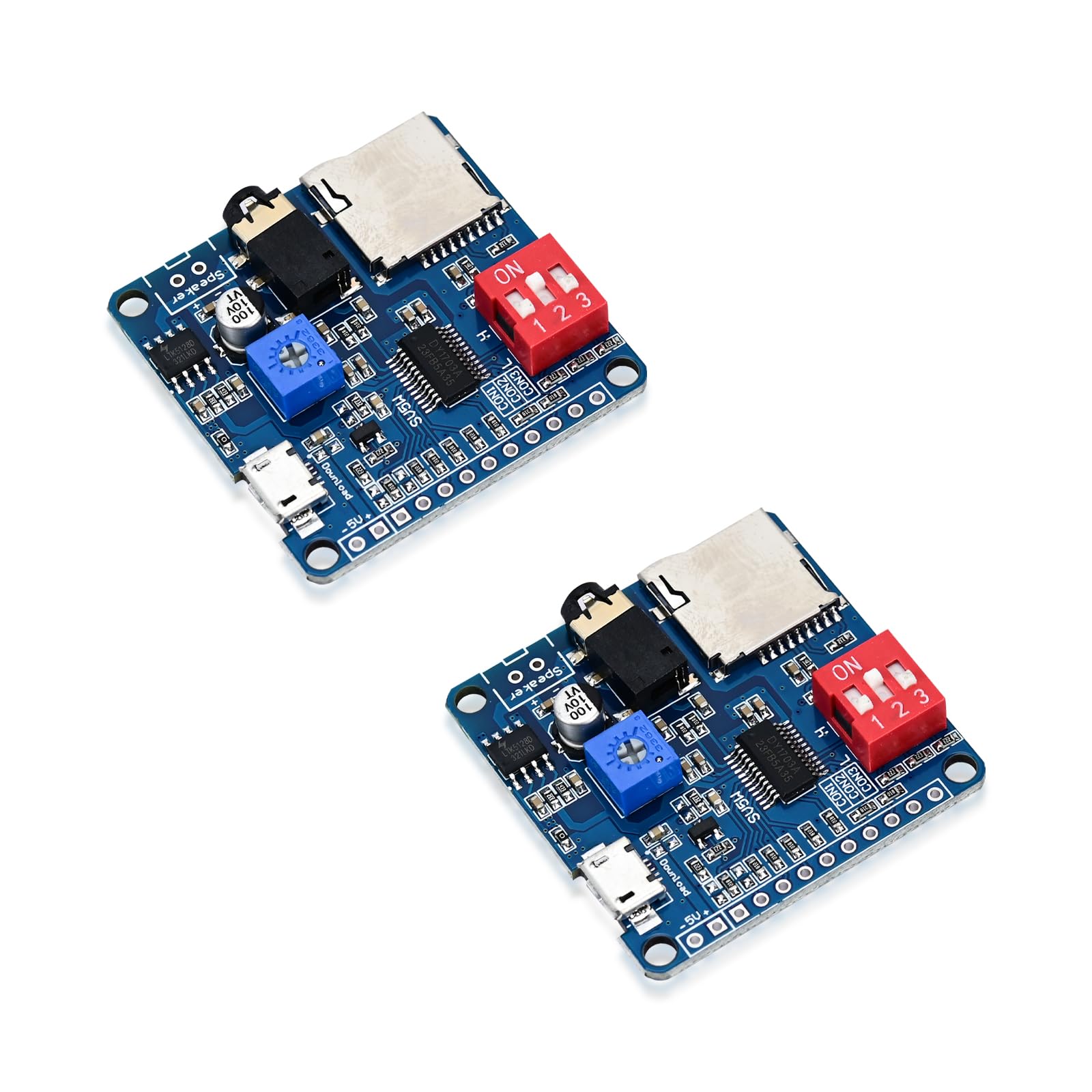 Photo 1 of 2Pcs Voice Playback Module MP3 Trigger Player Board 5W 64MBit Flash Serial Control SD/TF Card