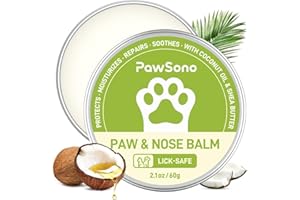 PawSono Lick-Safe Dog Paw & Nose Balm with Coconut Oil | All-Natural Paw Cream & Wax for Dry, Cracked Pads & Snouts | Nose Bu