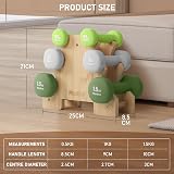 PhysKcal Dumbbells Set of 6 with Bamboo Stand 0.5/1/1.5 kg Home Gym view 5