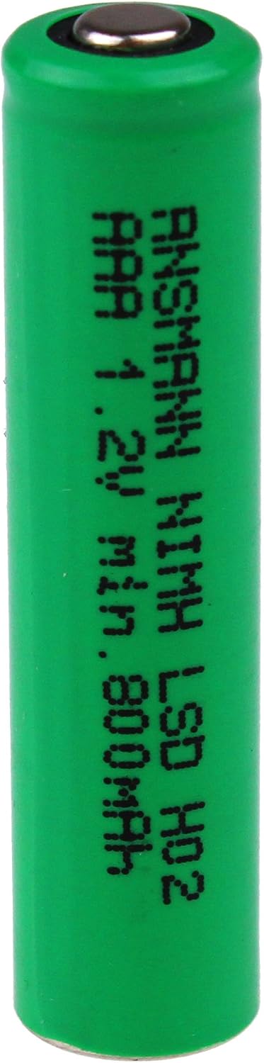 ANSMANN 800 mAh 1.2 V AAA NiMH LSD Flat-Top Battery- Green, AAA 800mAh