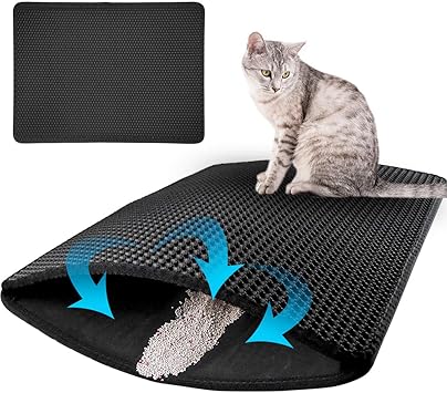 Dokpav 60 X 45cm Grand Tapis Litiere Chat Impermeable Double Couche En Nid D Abeille Design