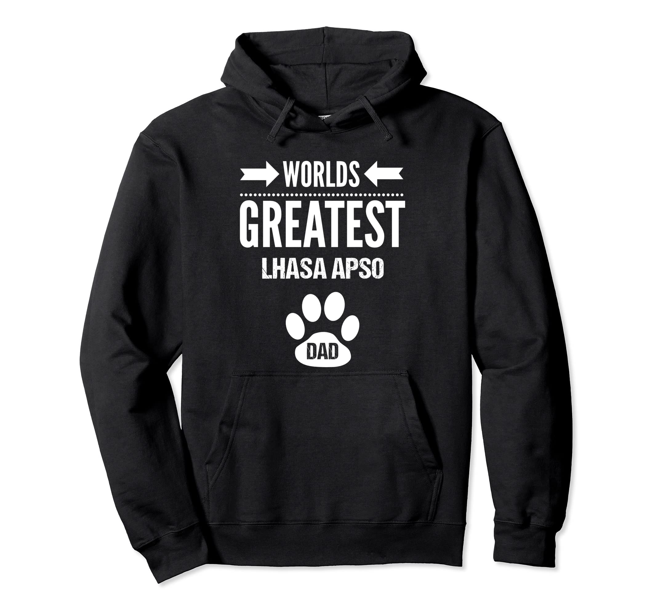 Worlds Greatest Lhasa Apso Dog Dad Paw Print Pet Love Father Pullover Hoodie
