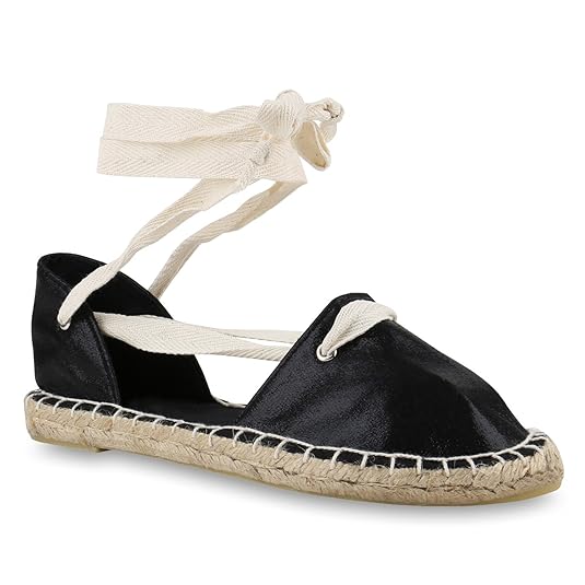 Stiefelparadies Damen Sandalen Espadrilles Bast Prints Flandell
