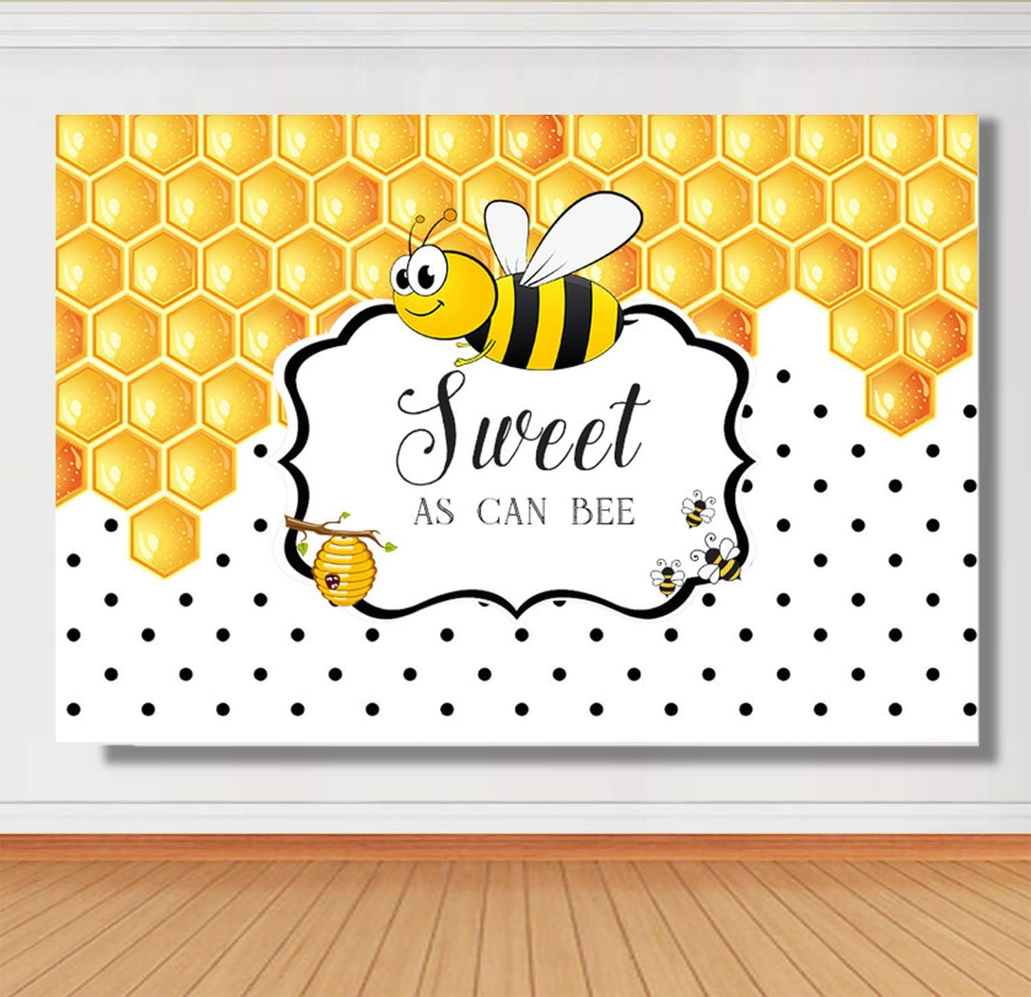 Amazon Com Sensfun 7x5ft Sweet As Can Bee Baby Shower Backdrop