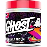 GHOST Legend All Out Pre-Workout Powder, Strawbango, 20 Servings | Pre-Workout Supplement for Men, Women - Energy &amp; Pumps - 400MG Caffeine, Citrulline, Beta Alanine, Betaine, NO3-T, Sugar-Free
