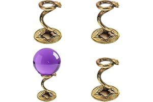 GeryVtee 4PCS Crystal Ball Stand Sphere Display Stand Metal Crystal Holder Balls Ornament Rack Holder Metal Base Snake Shape(Retro)