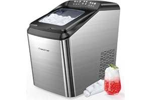Freezimer Dreamice X1 | 33lbs Self-Cleaning Ice Makers Countertop, Portable Ice Machine with 2 Size Bullet Ice Cubes 9 Cubes Ready in 7 Mins | Silver