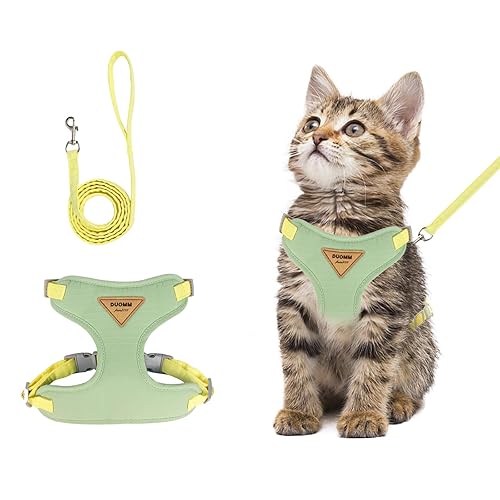 wanheart Cat Harness and Leash Set Escape-Proof Adjustable cat Leash and Harness Combo Suitable for All cat Breeds (Green, M)