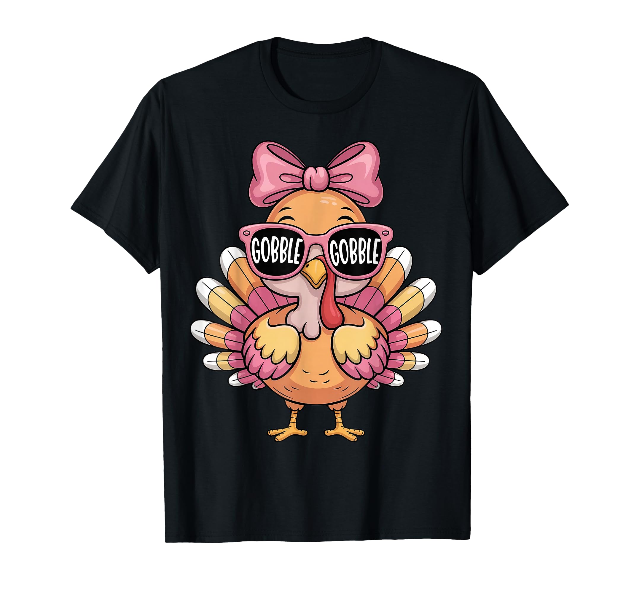 Photo 1 of Cute Turkey Thanksgiving Girls Toddler Kids Women Bow Turkey T-Shirt
