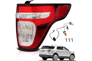 STRAUTOS Tail Lights Compatible with 2011 2012 2013 2014 2015 Ford Explorer Rear Brake Lamp Assembly With Wire Harness and Bulbs Replace BB5Z13404C BB5Z13404D (2011-2015 Ford Explorer, Right Passenger Side)
