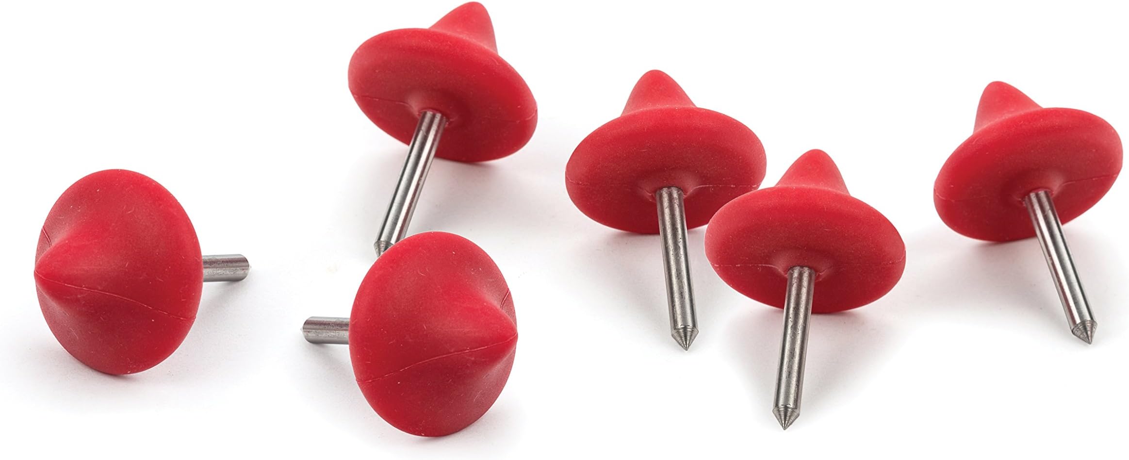 RSVP International Endurance® Stainless Steel Red Roast Risers, Set of 6 | No More Roasting Rack | For Turkey, Chicken, Lamb, Ham & More | BPA-Free Silicone | Dishwasher Safe & Heat Resistant
