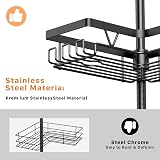 KEGII Telescopic Corner Shower Caddy Black 4-Tier Adjustable Shelf view 6