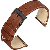ANNEFIT Quick Release Watch Bands, Italian Vintage Leather Replacement Strap for Men and Women, Band Width 18mm 19mm 20mm 22mm 24mm