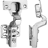 Luokim 2Pcs Frameless Soft Close Inset Cabinet Hinges 50% Faster Install | European Concealed Hinges with Clip-On Plate, 105&deg; 3D Adjustment, Heavy Duty Cabinet Door Hinges for Frameless Cabinets