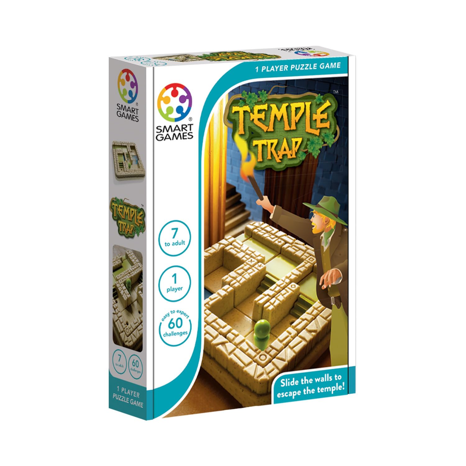 SmartGames SG437ES Temple Trap Smart Games Educational Game Board Games for Kids Toys Toddler Puzzle Toy Colourful