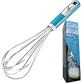 DIVIDE STAR Stainless Steel Whisk 12 Inch Large Balloon Whisk for Baking - Heavy-Duty Hand Mixer with Ergonomic Handle Food Grade Kitchen Tool for Eggs, Batter & Cream – Dishwasher Safe (Turquoise)