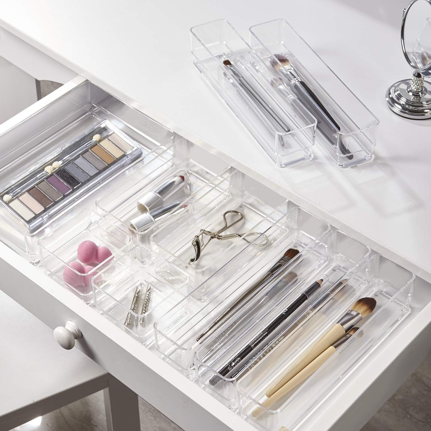 STORi Clear Plastic Makeup & Vanity Drawer Organizers | 10 Piece Set: Home Improvement