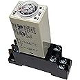 DC12V H3Y-2 Delay Timer Time Relay 0-60S Second & Base Socket DPDT 8-Pin (DC 12V)