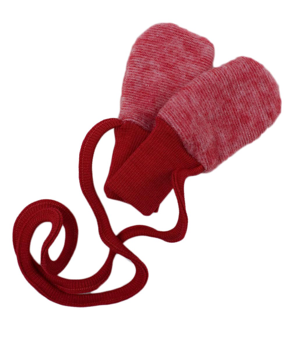 Cosilana Baby Mittens without Thumb, 100% Wool, Controlled Biological Husbandry (kbT) - red -