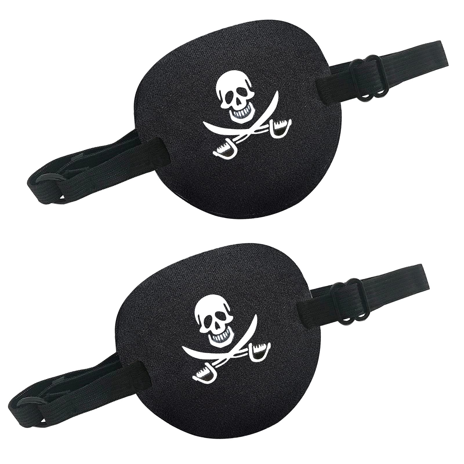 2PCS Pirate Eye Patch, Comfortable Pirate Eye Patches Pirate Eye Mask, Medical Eye Patches with Adjustable Buckle for Adults and Kids