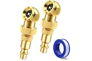 Hrwfnty 2 Pack Excellent Ball Foot Air Chuck Set, Portable Tire Chuck, 1/4" NPT Closed Flow Tire Inflator Nozzle with Quick Connect, for Air Compressor Attachments, Tire Inflator Gauge