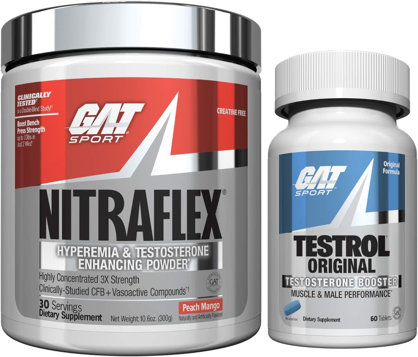 GAT Sport Nitraflex Peach Mango Testrol Bundle