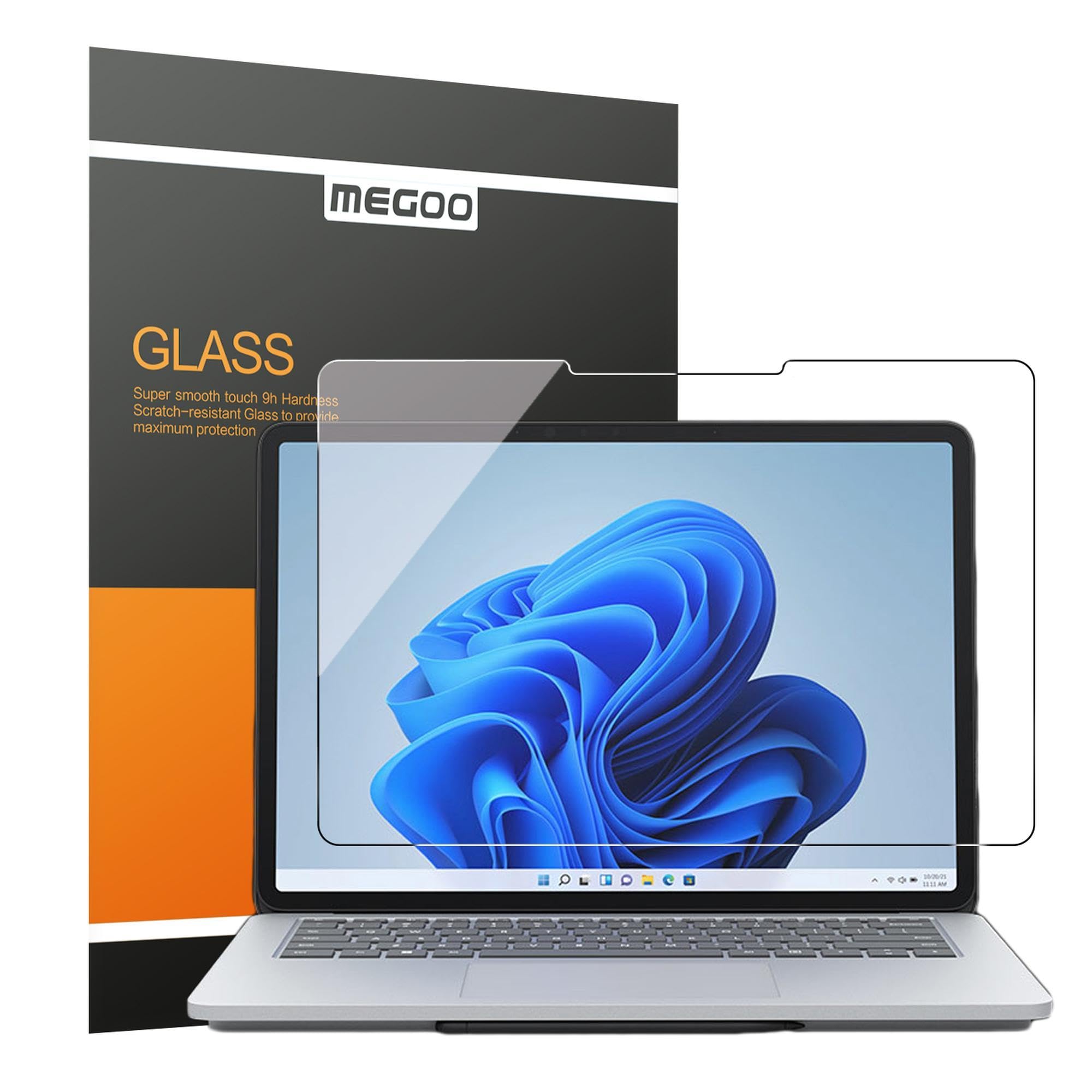 MEGOO Microsoft Surface Laptop Studio 2/1 Tempered Glass Screen Protector 14.4",Perfect Fit Touch ID, Anti Fingerprint, 9H Hardness (2023 Release)
