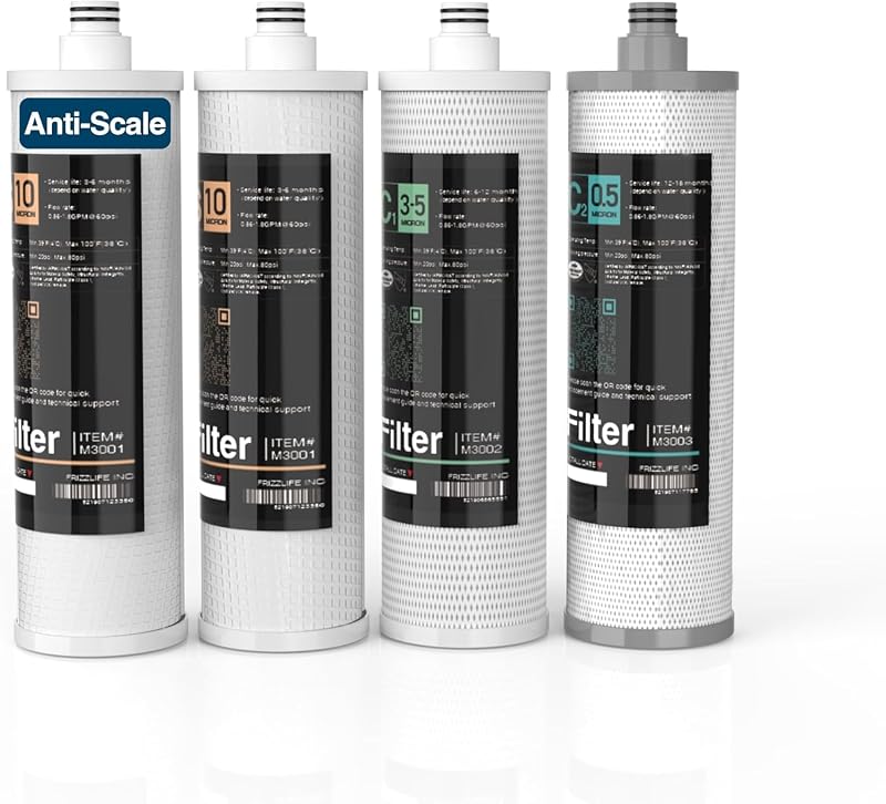 Frizzlife M3005 Replacement Filter Cartridge Set 4 Pack for SK99 SP99 NEW