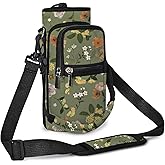 AORTDES 25/32/40/64oz Water Bottle Bag Holder Carrier-Insulated Crossbody Sling Case Sleeve with Strap & Pockets for Men Women Gym Cycling Travel Walking Hiking Camping