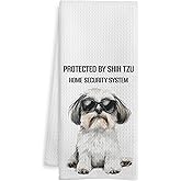 WOTYPU Funny Shih Tzu Gifts Kitchen Towels, Shih Tzu Gifts for Women Dish Tea Towel for Kitchen Decor, Shih Tzus Gifts Hand Towels for Bathroom Decor, 16X24 Inch