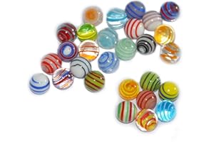 meizhouer Glass Marbles for Kids: Chinese Checkers Replacements Marble Games for Kids 8-12 Travel Home School - Game Birthday Marble Games Patterns for Girls Boys (6 Pack of Colored)