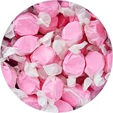 Strawberry Salt Water Taffy, 1 Pound Bulk Bag, Pink Taffy, Individually Wrapped Pink Candy