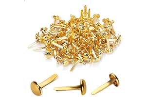 BREMOROU 100PCS Brads Paper Fasteners Brass Brads Round Fasteners Mini Metal Brads for Kids Craft Art Crafting School Project Brass Fasteners Decorative Paper Decoration Scrapbooking DIY Supplies