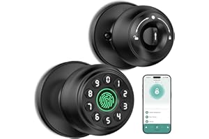 Smart Door Knob with Keypad, Smart Door Lock Fingerprint Door, App Control, Suitable Door Lock for Bedroom,Cloakroom,Apartmen