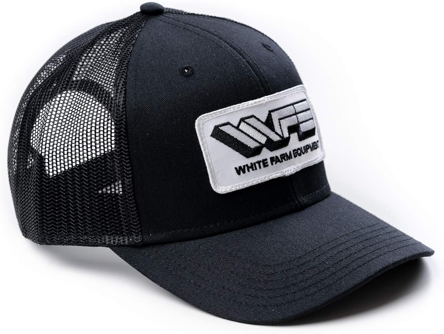 White Farm Equipment Tractor Logo Hat, Black Mesh at Amazon Men’s