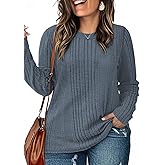 DOLNINE Womens-Plus-Size-Tops Casual Long Sleeve Shirts Lightweight Loose Fit Crewneck Sweatshirts Fall/Winter Tees XL-5XL