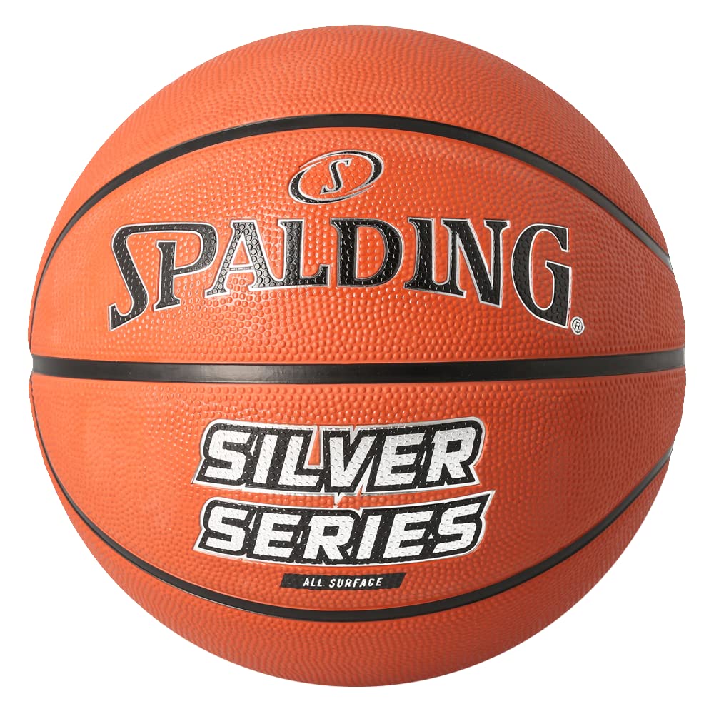 Spalding - Silver Series - Basketball ball - Size 6 - Orange - Basketball - Certified ball - Material Anti-slip - Excellent grip - Perfect for Indoor - Rubber ball