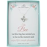 MOM & THREE DAUGHTERS Bee Charm Necklace. 925 Sterling Silver | 16" Chain | For Beekeeper | Bee Lover | Honeybee |