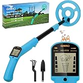 OMMO Kids Metal Detector, Adjustable 27.5"-37.8" with LCD Display (Azure) | Lightweight Design with 6" Search Coil for Outdoor Exploration, Beach Treasure Hunting, Hiking Adventures and Birthday Gift