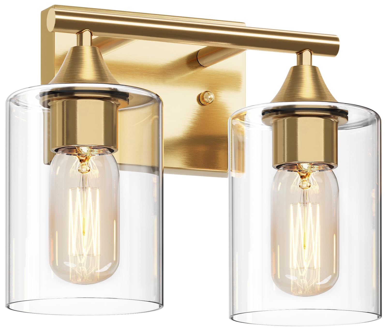 Photo 1 of XPEHK Gold Vanity Lights for Bathroom,2-Light Bathroom Light Fixtures,Brushed Brass Gold Wall Sconce Lighting,Modern Wall Lamp for Mirror Bedroom Vanity Table Hallway