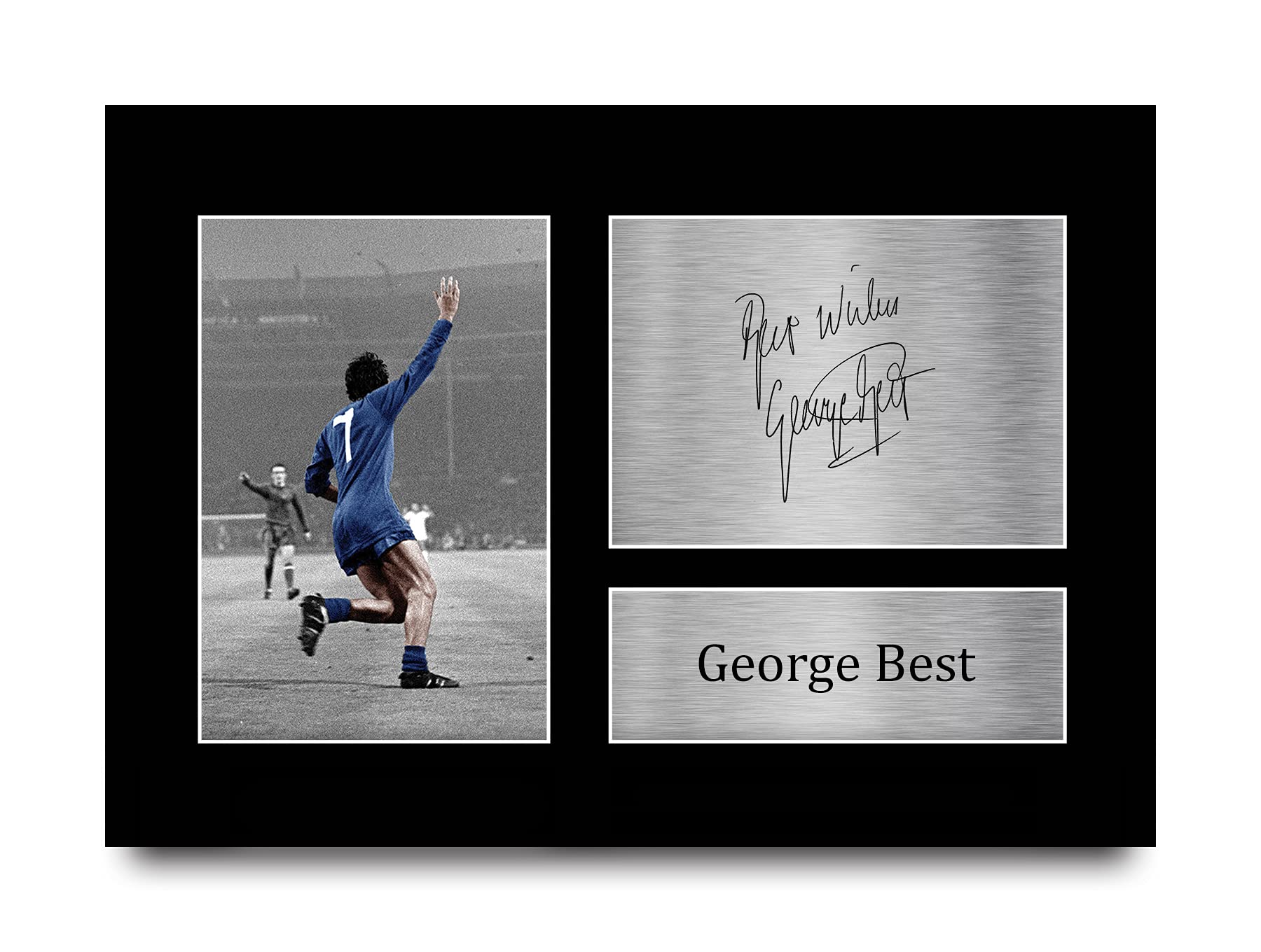 HWC Trading George Best Signed A4 Printed Autograph Print Photo Picture Display