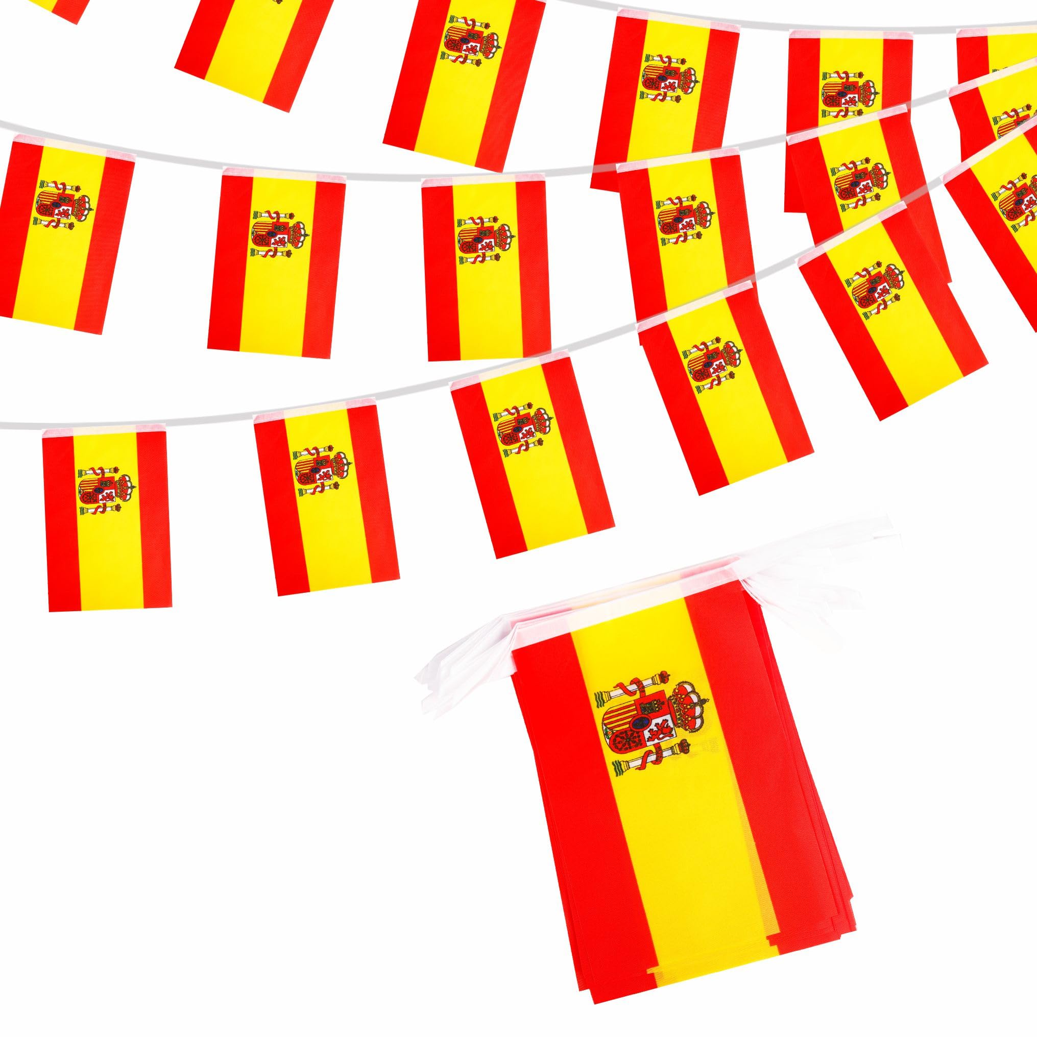 Spain flag Bunting España Decorations 10m 30 Flags for Oly Games 2024 Sports Football Events National Day Party