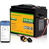 ECO-WORTHY 12V 50Ah LiFePO4 Lithium Battery with XT60 Interface, Bluetooth 5.0, Low Temp Protection, Connects to Power Invert
