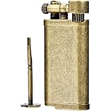 Antique Style Lift Arm Tobacco Pipe Cigarette Butane Lighter with Tamper & Pick (Bronze)