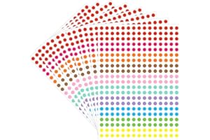 Garryewan 0.25'' Colored Dot Stickers, Dot Stickers, Color-Coded Sticky Stickers, Suitable for Office, Classroom Finishing and Marking